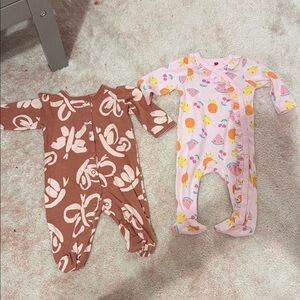 Floral and Fruit Print Kids One Pieces